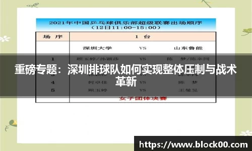 重磅专题：深圳排球队如何实现整体压制与战术革新